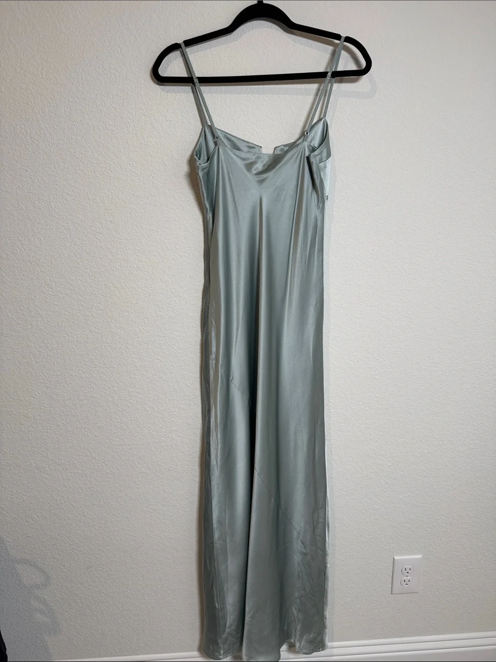 NWT Reformation Brie Silk Aquamarine Slip Maxi Dress - Picture 5 of 7